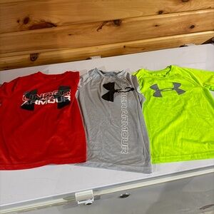 Under Armour Kids' Tees - Red, Gray, Neon Green